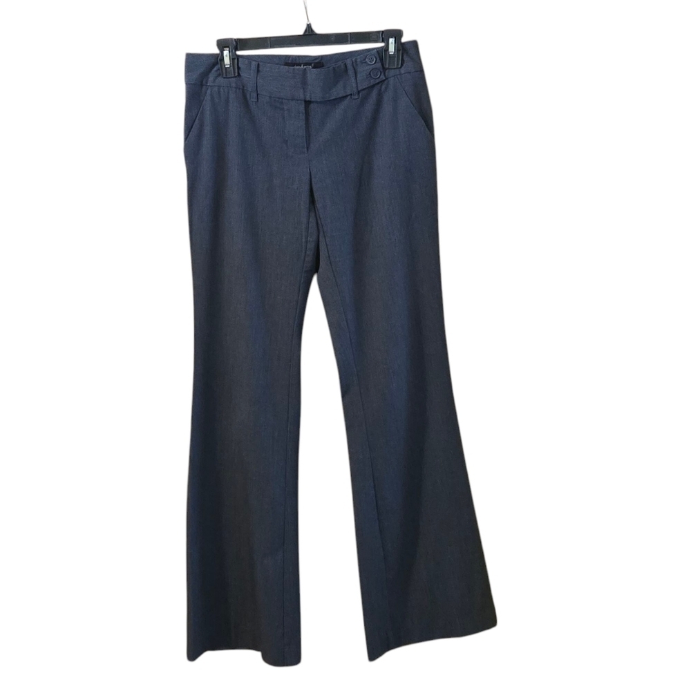Daisy Fuentes Gray Flared Pants 4 Pockets Zip Button Closure Women size 2 (XS)